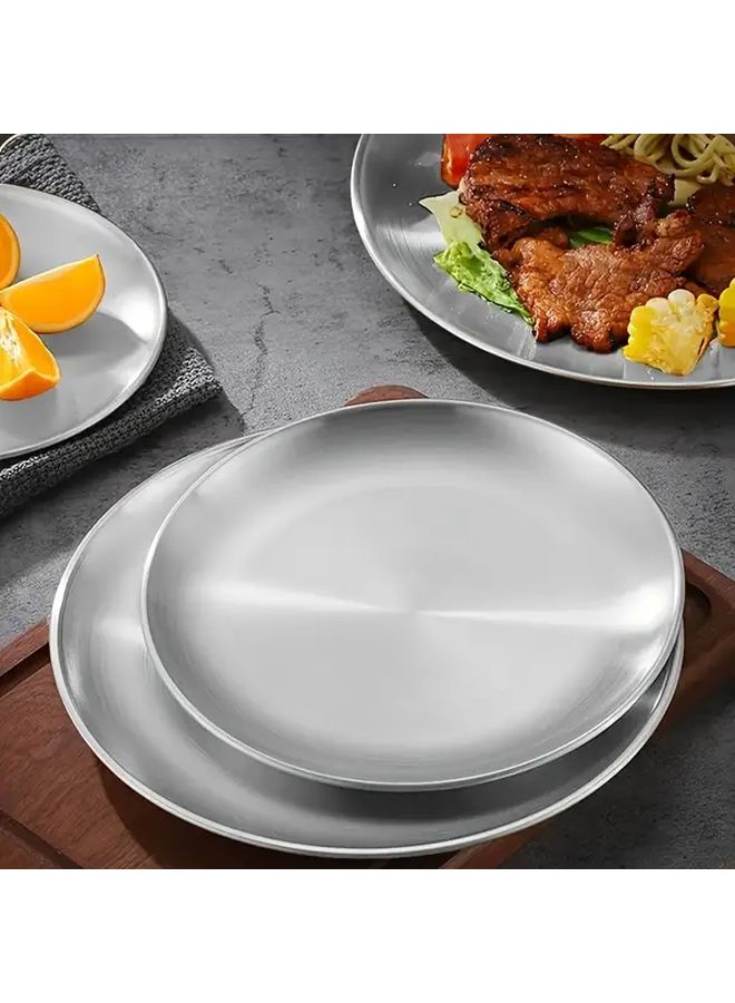 5 Pieces Stainless Steel Salad Plates 5.51 Inch Appetizer Tray Silvery Kitchen Camping Dinner Plate Home Cooking Dishes Outdoor Colorful Butterflies BBQ Buffet Service - Image 3