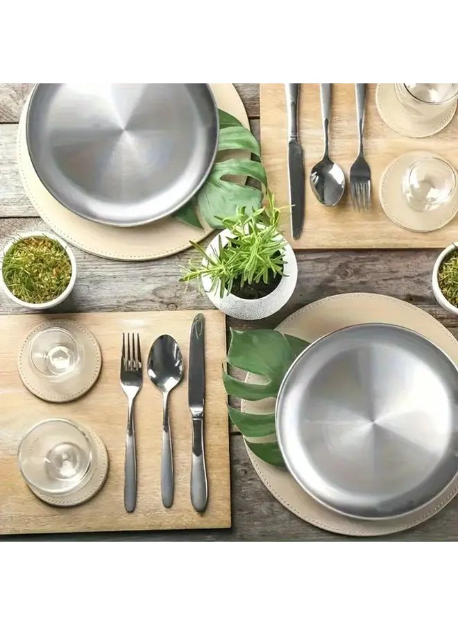 5 Pieces Stainless Steel Salad Plates 5.51 Inch Appetizer Tray Silvery Kitchen Camping Dinner Plate Home Cooking Dishes Outdoor Colorful Butterflies BBQ Buffet Service - Image 5