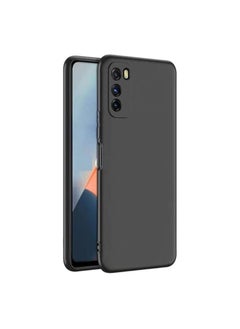 Rubberised Matte Soft Silicone TPU with Camera Protection Flexible Back Case Cover for  vivo T1 5G Black