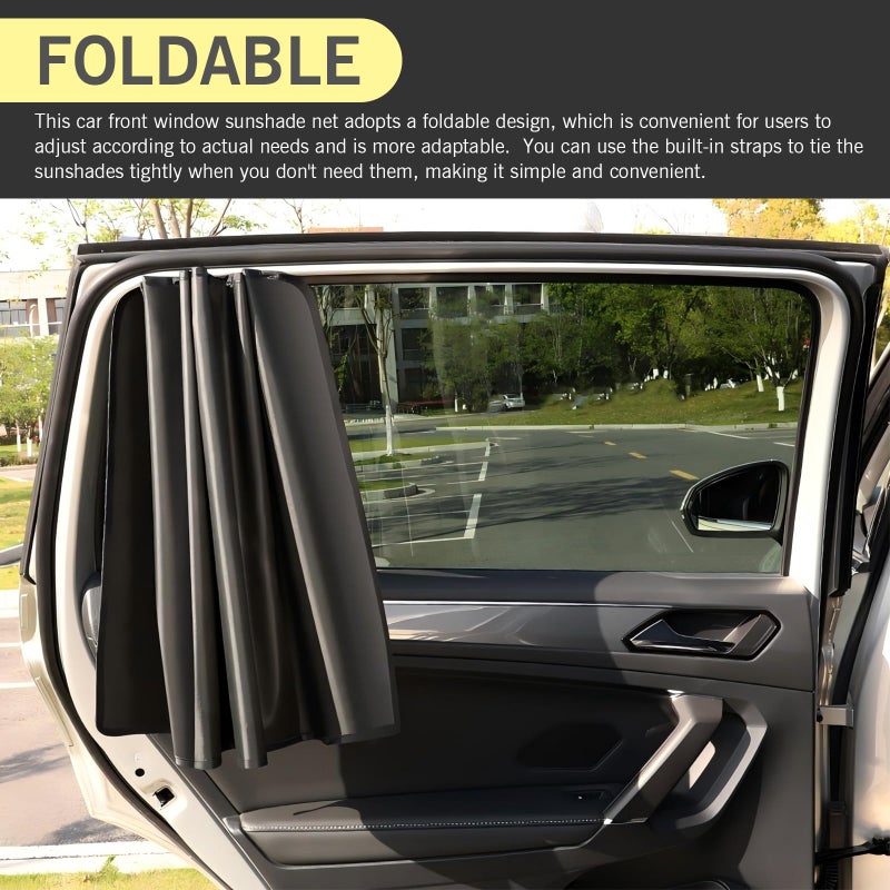 Ferianl 4PCS Auto Window Shade, Magnetic Side Window Sun Shade, Block Light Car Window Covers, Heat Insulation and UV Protection Car Curtain, Universal Interior Accessories - Image 3