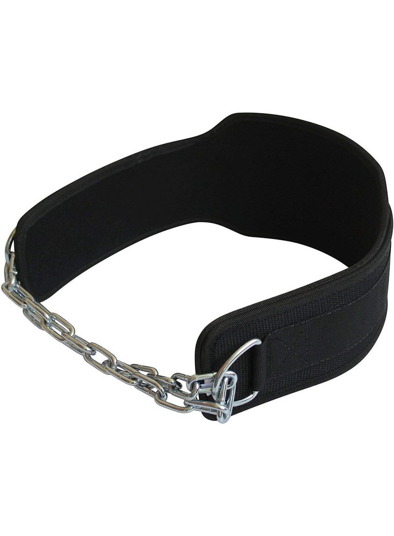 MD Stay Fit Weight Lifting Dip Belt With Heavy Duty Steel Chain For Pull Ups And Dips Black Gym Fitness Strength Training Equipment - Image 2
