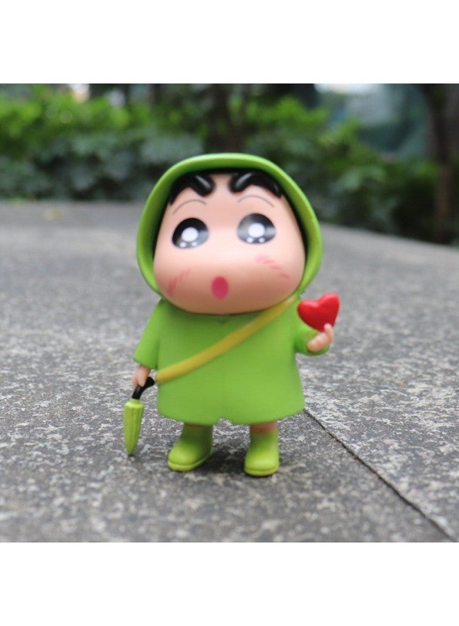 Sunshine City Series Model Toy - Candy Land Colorful Candy Lollipop Design-Color:Love Green Raincoat Xiao Xin