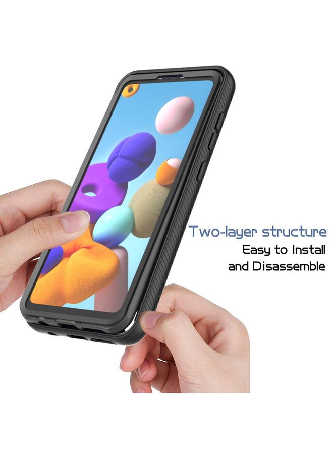 اس-توب جراب لهاتف Samsung Galaxy A21s، جراب هاتف هجين كامل الجسم مقاوم للصدمات بتصميم سماء نجمية - Image 5