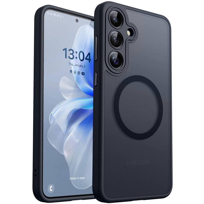 كانشن CANSHN Magnetic for Samsung Galaxy S25 Case(6.2 Inch), Upgraded [Full Camera Protection] [Compatible with Magsafe] [Translucent Matte] Shockproof Protective Phone Cover, Black - Image 1
