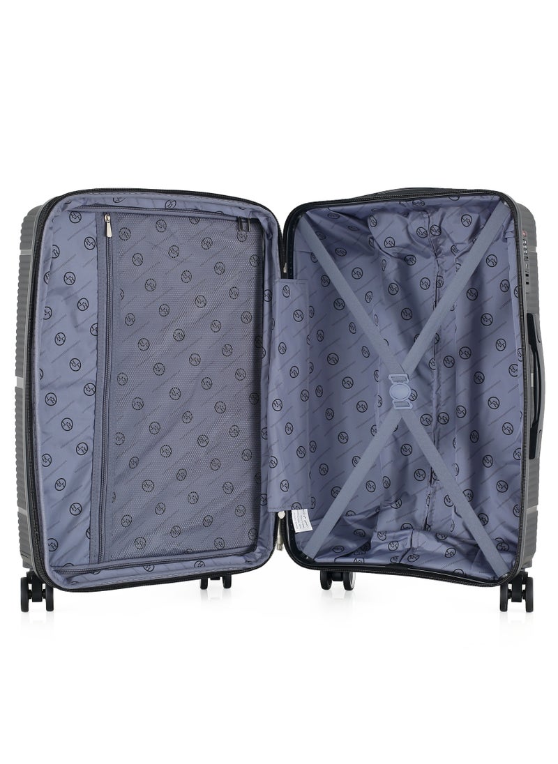 H.T H.T Luggage Bag, Hard Case Polypropylene (PP) Material, 8x360 Degree Rotation Spinner Wheels, Matching Color Suitcases, Expandable Trolley Bag, Telescopic Handle, TSA Lock, SKU 13627  - Image 3