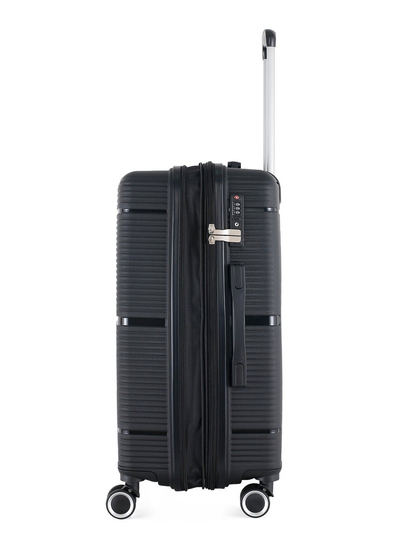 H.T H.T Luggage Bag, Hard Case Polypropylene (PP) Material, 8x360 Degree Rotation Spinner Wheels, Matching Color Suitcases, Expandable Trolley Bag, Telescopic Handle, TSA Lock, SKU 13627  - Image 5