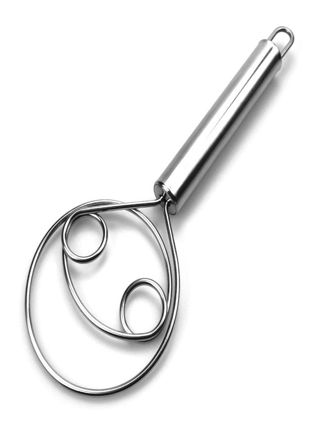 ZMOXY Danish Dough Whisk Food Grade 304 Stainless Steel Hand Mixer Bread Whisk 7.5 Inch Danish Whisk Dough Scraper Baking Tool for Bread Pastry or Pizza Dough - Image 2