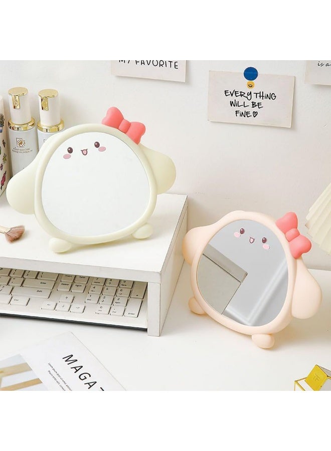 مرآة مكياج على شكل  كرتوني لطيف للمكتب،مع حامل للفتيات والأطفال، يمكن ان تعلق لغرفة النوم والحمام - Image 2