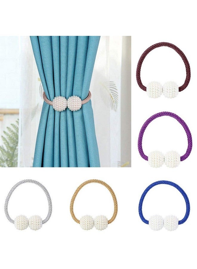 WeTest 1X Pearl Magnetic Curtain Clip Curtain Holders Buckle Clips Hanging Ball Buckle Tie Back Curtain Accessories Home Decor (Purple) - Image 2