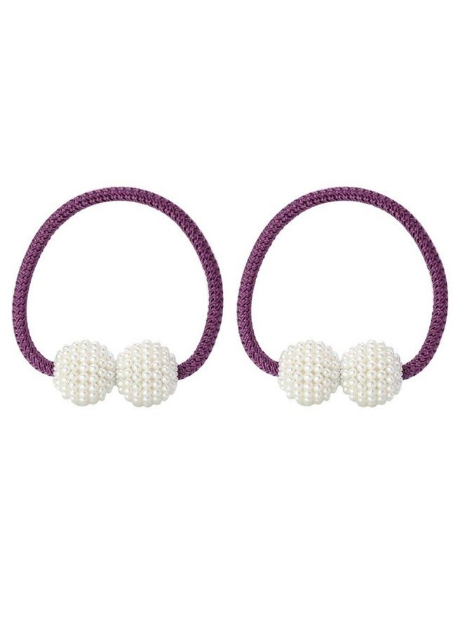 WeTest 1X Pearl Magnetic Curtain Clip Curtain Holders Buckle Clips Hanging Ball Buckle Tie Back Curtain Accessories Home Decor (Purple) - Image 1