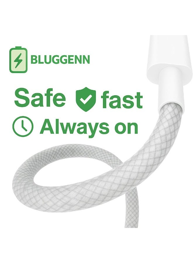 BLUGGENN Super Fast Charge Cable –  Premium PD 60W USB-A to USB-C Type-C Cable, High-Speed Data Transfer, Reinforced Braided Cord for Android Phones, Laptops, Tablets – 1M u0026 2M – Elegant Black u0026 White. - Image 3