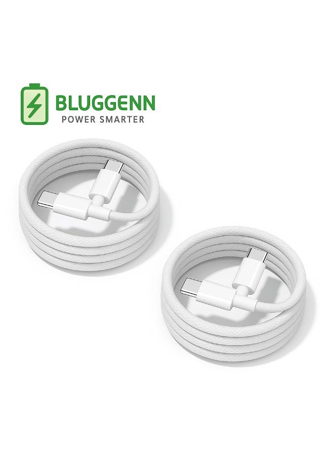 BLUGGENN Super Fast Charge Cable –  Premium PD 60W USB-A to USB-C Type-C Cable, High-Speed Data Transfer, Reinforced Braided Cord for Android Phones, Laptops, Tablets – 1M u0026 2M – Elegant Black u0026 White. - Image 2