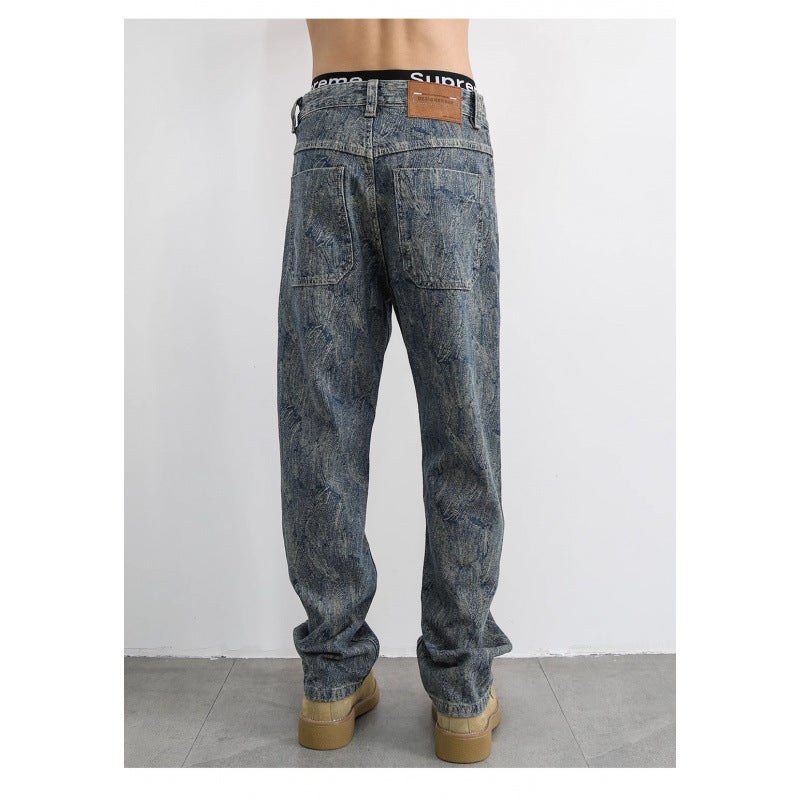 Unisex Classic Denim Jeans Loose Fit Daily Outdoor Wear - Image 3