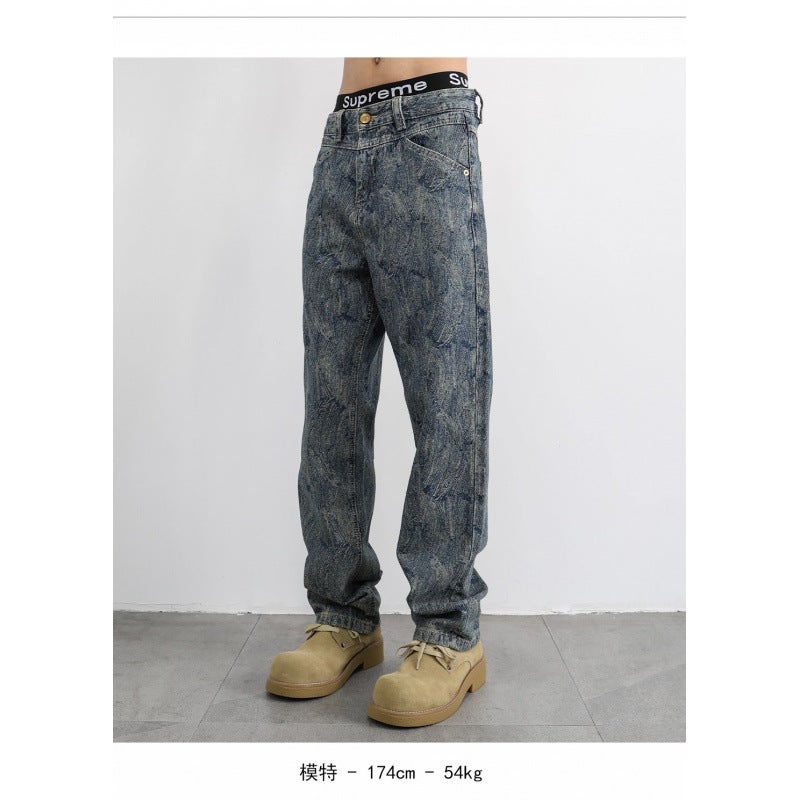 Unisex Classic Denim Jeans Loose Fit Daily Outdoor Wear - Image 1