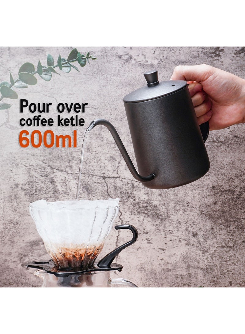 OMRAN CART Omran Cart v60 set drip coffee maker server,dripper,scale,kettle,grinder,thermometer, dosing cup,v60 filter,brush and spoon Pour over kit wooden style  - Image 4