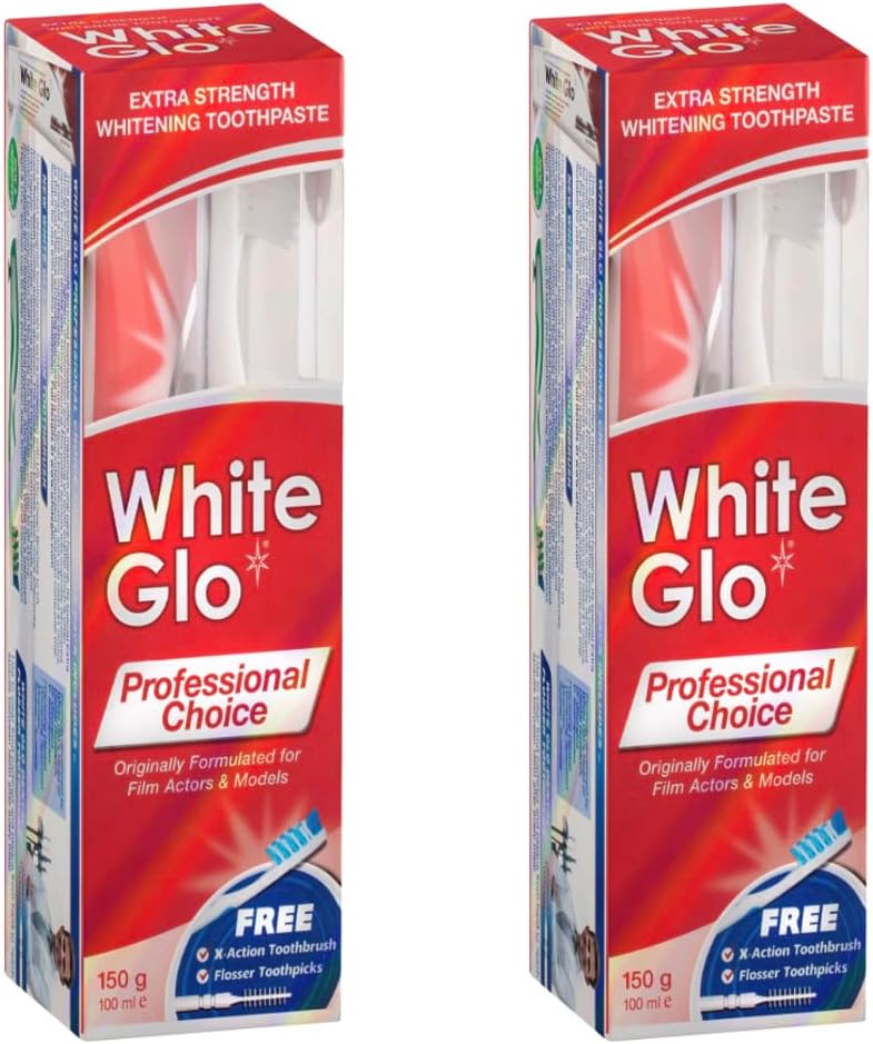 White Glo 2 Packs White Glo Extra Strength Whitening Toothpaste Professional Choice 150 Gr - Image 1