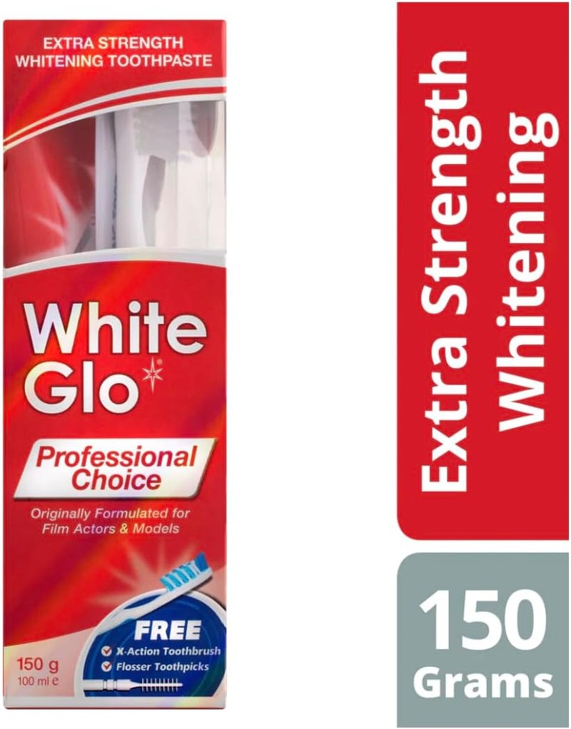 White Glo 2 Packs White Glo Extra Strength Whitening Toothpaste Professional Choice 150 Gr - Image 3