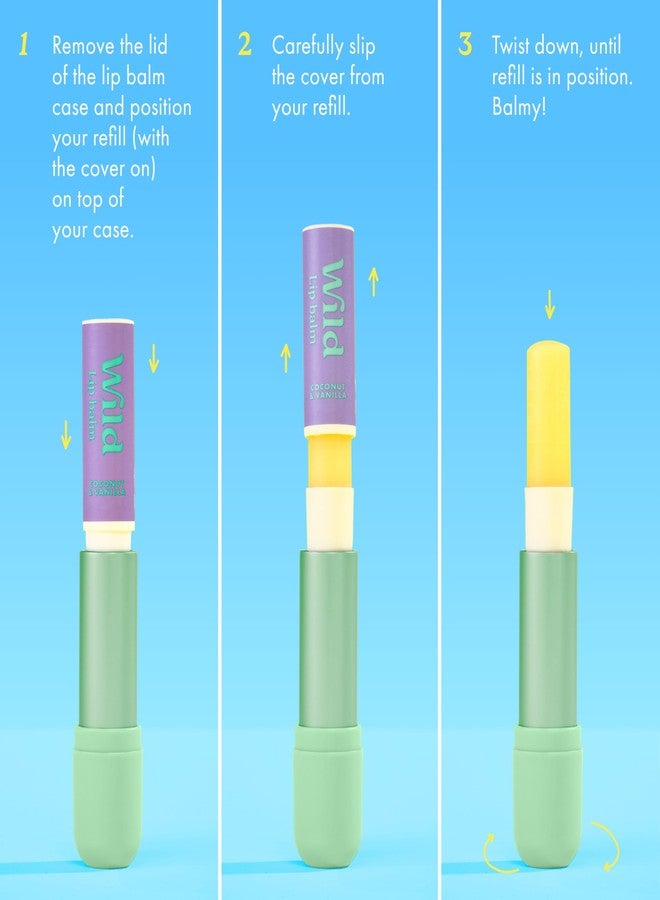 Wild - Refillable Lip Balm - 3 Pack of Lip Balm Refills in a Variety of Scents - Includes Coconut & Vanilla, Passionfruit Swirl & Watermelon Flavors - Beeswax Free - Image 5