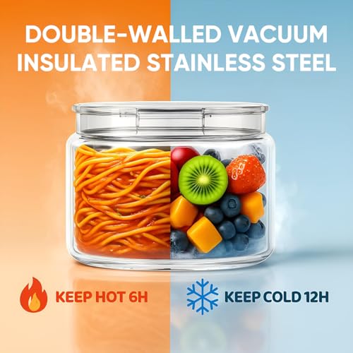Godobo 14.5oz Soup Thermo for Hot Food Kids Vacuum Insulated Food Jar Twist-Free Soup Thermo for Hot Food Kids Leakproof Stainless Steel Wide Mouth Lunch Container (Blue) - Image 3