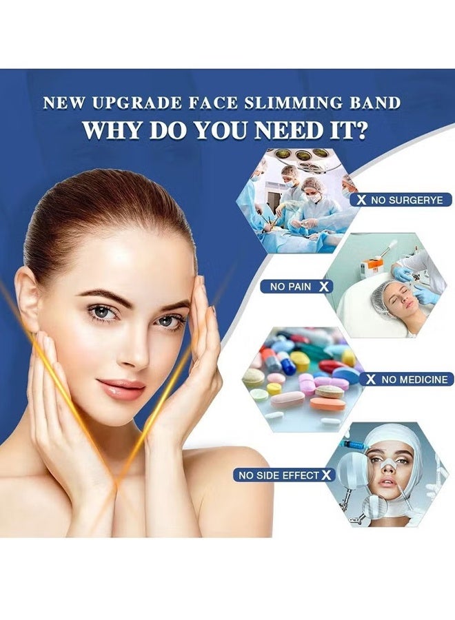 Happy D Breathable Face Slimming Strap, Face Lift Strap, Reusable Face Lifting Bandage Pain-Free Jawline Shaping Band, V Line Shaping Face Masks, Anti-Sagging-Aging-Wrinkle-Snore Belt for Women （White） - Image 2