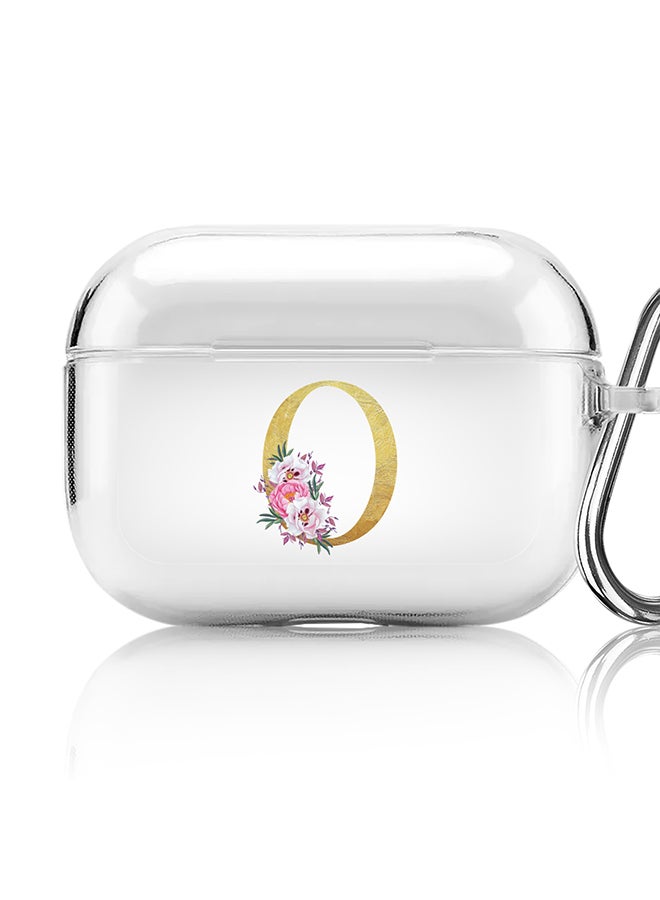 Stylizedd Classic Clear printed Case for Apple AirPods Pro 2nd Generation Thin Transparent Cover - Custom Monogram Initial Letter Floral Pattern Alphabet - O (Clear )  - Image 1