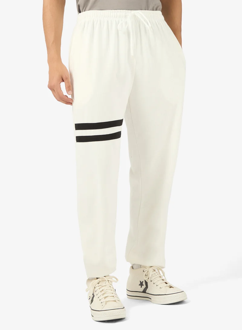 Seventy Five Basics Striped Design Elastic Hem Joggers
