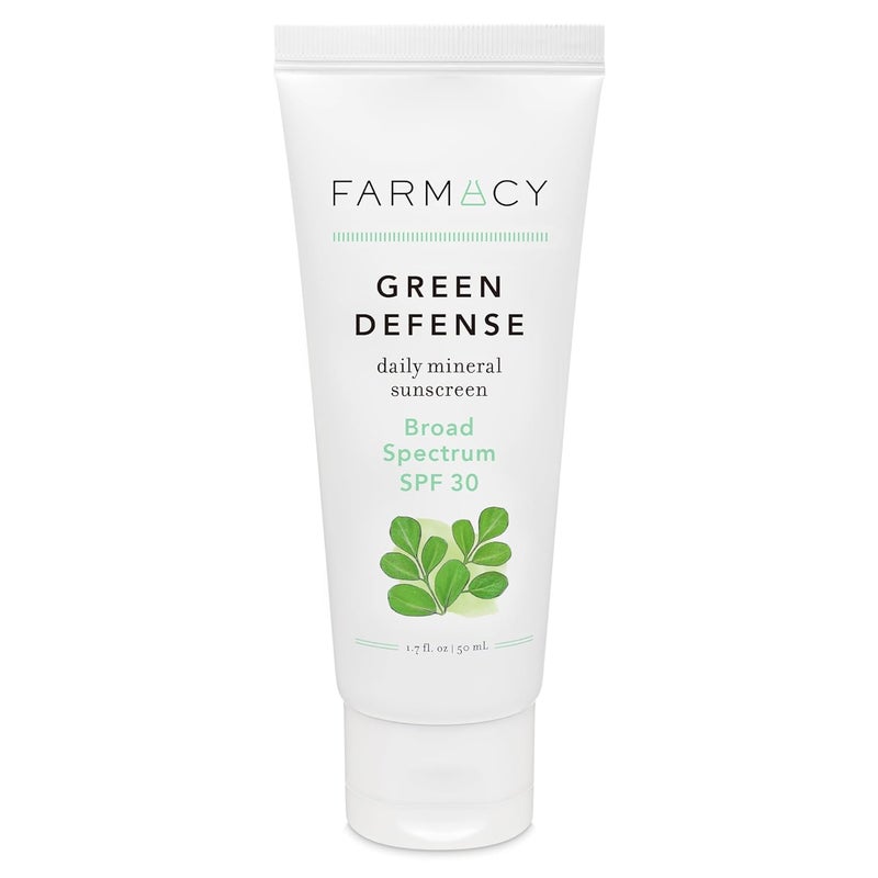 Farmacy Mineral Face Sunscreen SPF 30 - Broad Spectrum Zinc Oxide Sunscreen for Face - Daily Defense Sheer Mineral SPF for Sensitive Skin - Absorbs Quickly + Leaves No White Cast (50ml) - Image 1