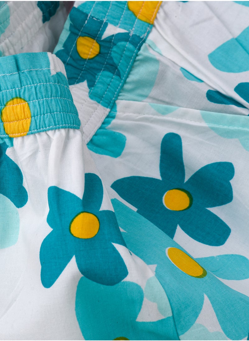 Jelliene Girls' Floral Print Cotton Shorts with Ruffle Hem  - Image 4