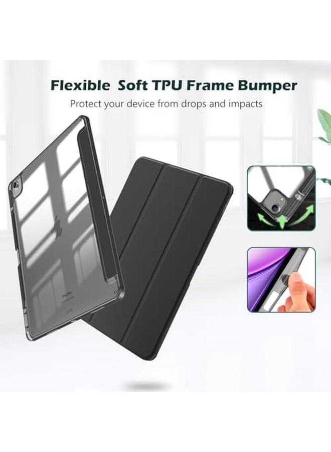 Procases For Ipad Air 13 Inch Case With Pencil Holder 2024 M2 And Ipad Pro 12.9 2022 6Th 2021 5Th 2020 4Th 2018 3Rd Case 2024 Ipad Air 13 Cover 13" Ipad Air Smart Folio For A2898 A2899 A2900 Black - Image 5