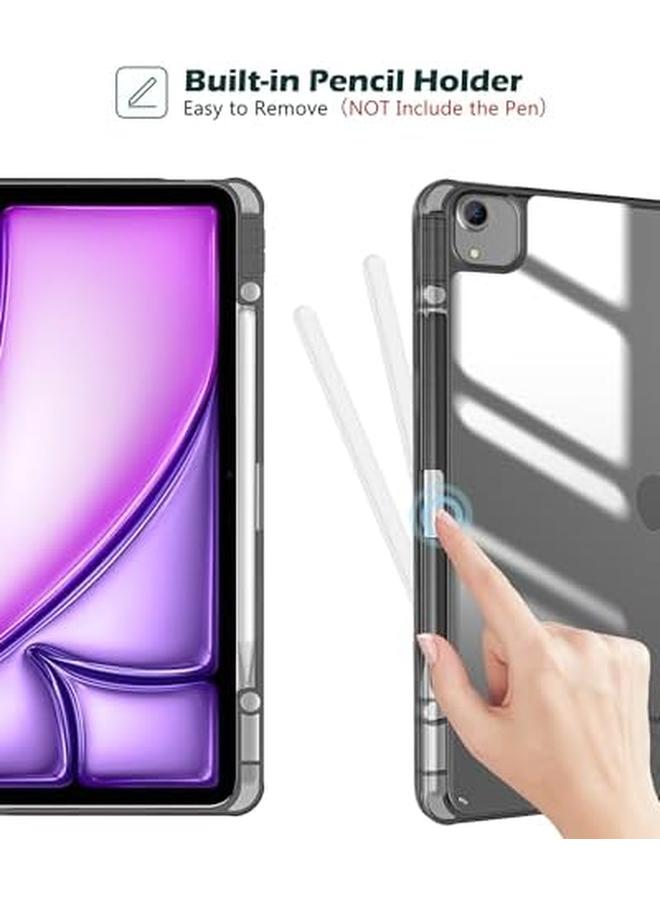 Procases For Ipad Air 13 Inch Case With Pencil Holder 2024 M2 And Ipad Pro 12.9 2022 6Th 2021 5Th 2020 4Th 2018 3Rd Case 2024 Ipad Air 13 Cover 13" Ipad Air Smart Folio For A2898 A2899 A2900 Black - Image 4