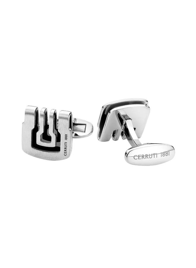 CERRUTI 1881 Stainless Steel Logo Cufflinks