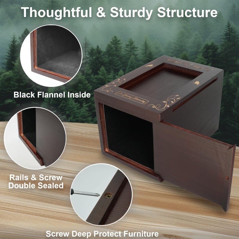 CHIEMOT - Wooden Cremation Urns with Photo Frame for Human Ashes Adult Female Male, Wood Urns Box and Casket, Decorative Urn with picture for Adults Up to 200 lbs (Large, Stairway to Heaven) - Image 3