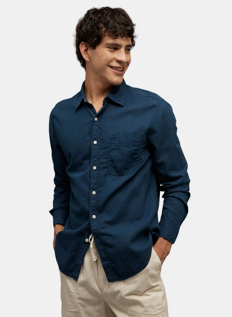 American Eagle قميص لينن مزود بأزرار للاستخدام اليومي من AE - Image 1