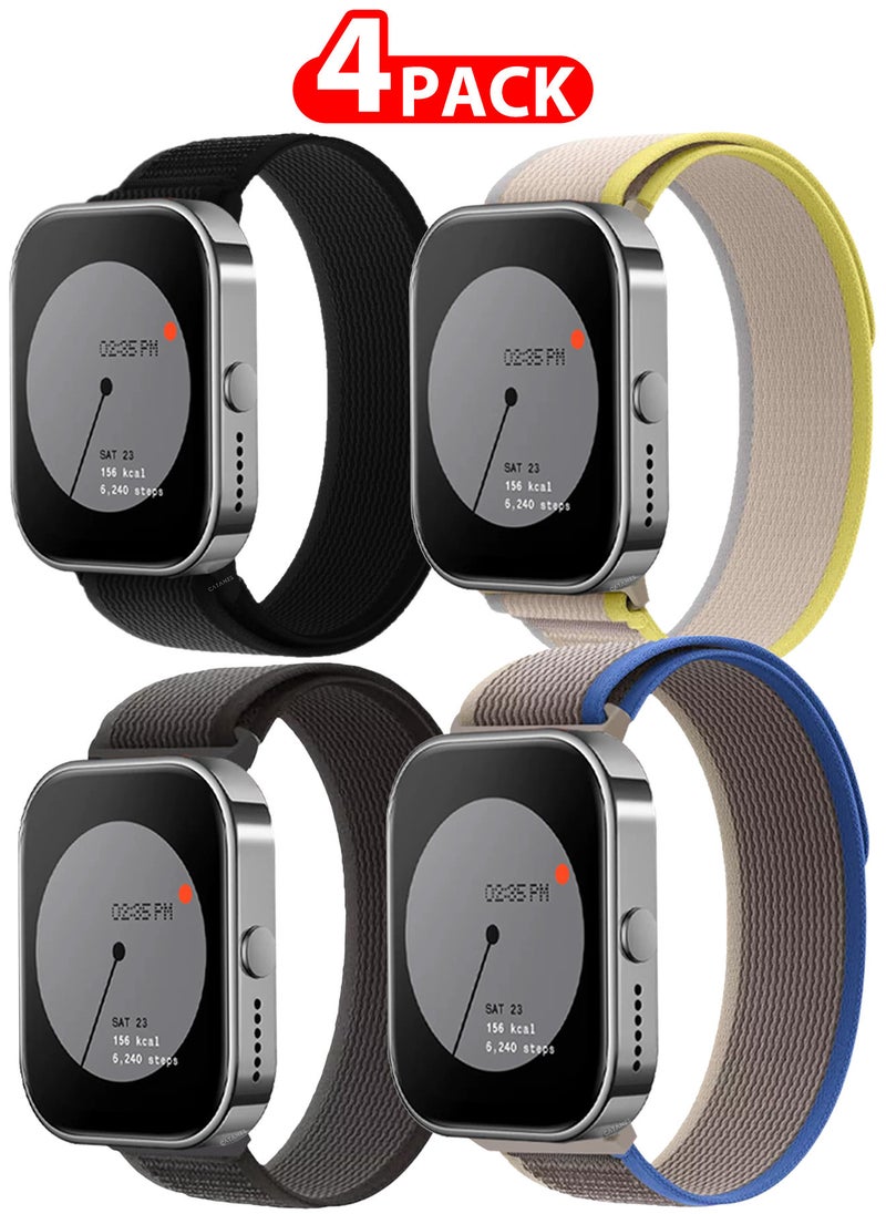 CATANES - ( for Nothing Watch Pro ) 4 Pack, Trail Loop Band, Braided Elastic Weave Sport Strap, Nylon Sport Loop Bands for Men Women - Image 1