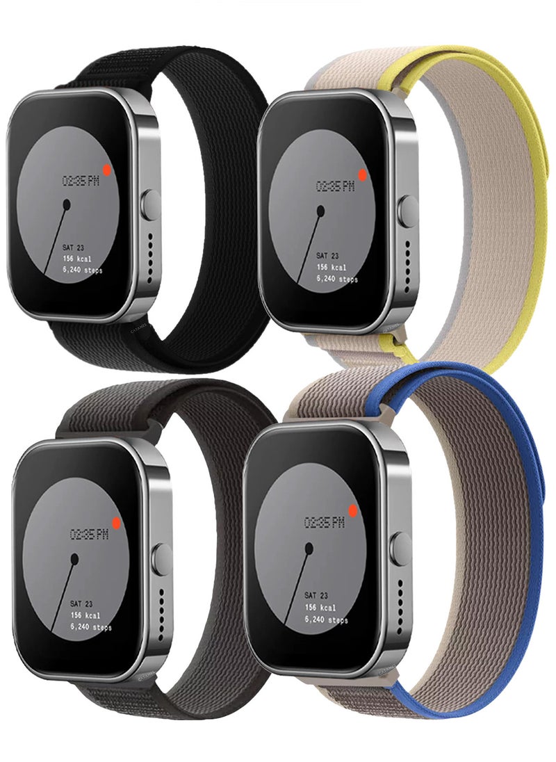 CATANES - ( for Nothing Watch Pro ) 4 Pack, Trail Loop Band, Braided Elastic Weave Sport Strap, Nylon Sport Loop Bands for Men Women - Image 1