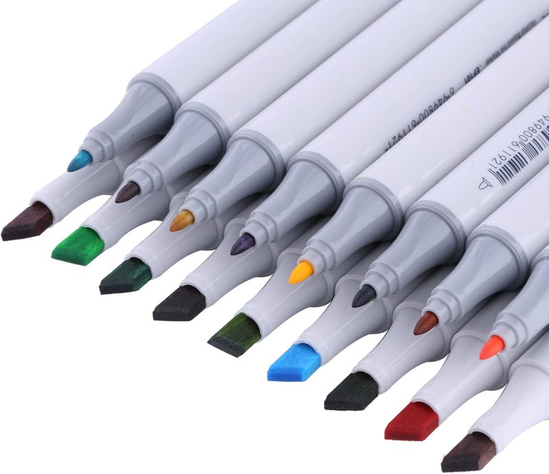 klarako Alcohol Marker, 24 Art Sketch Drawing Markers Pen Baisc Set Artist Necessary Work Supplier Double Ended with Broad and Fine Tip Markers Assorted Colors with Carrying Case Storage Bag Included - Image 2