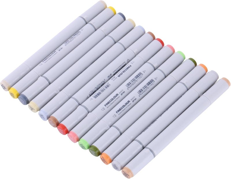 klarako Alcohol Marker, 24 Art Sketch Drawing Markers Pen Baisc Set Artist Necessary Work Supplier Double Ended with Broad and Fine Tip Markers Assorted Colors with Carrying Case Storage Bag Included - Image 4