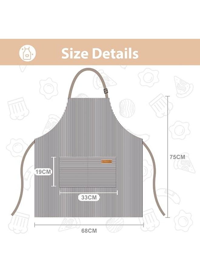 2-piece kitchen apron, cotton, cooking apron with 2 pockets, adjustable neck strap for both men and women, chef apron - Image 2