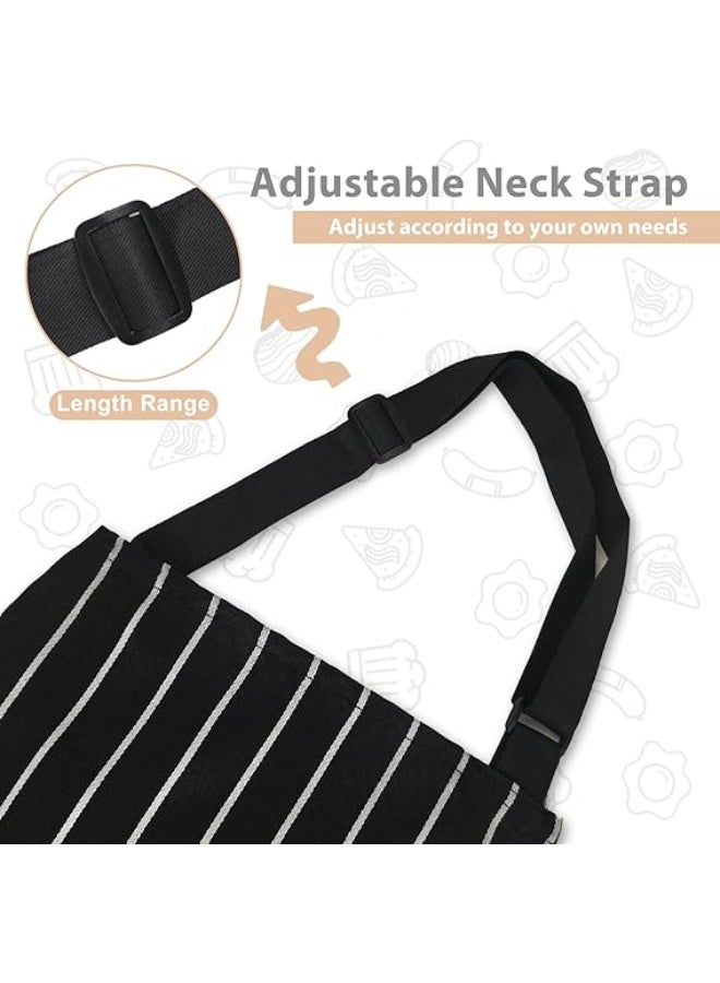 2-piece kitchen apron, cotton, cooking apron with 2 pockets, adjustable neck strap for both men and women, chef apron - Image 3
