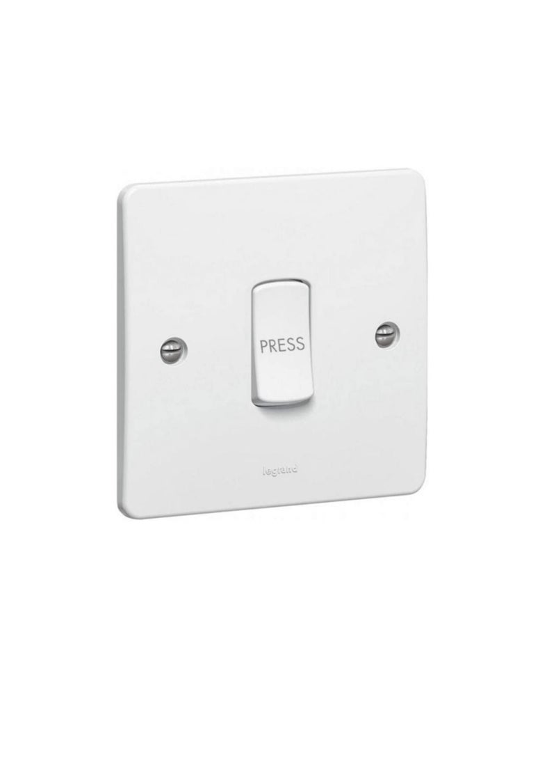 Legrand - PUSH SWITCH SYNERGY 1 GANG 10 AX 250 V WHITE LEGRAND 730011 - Image 1