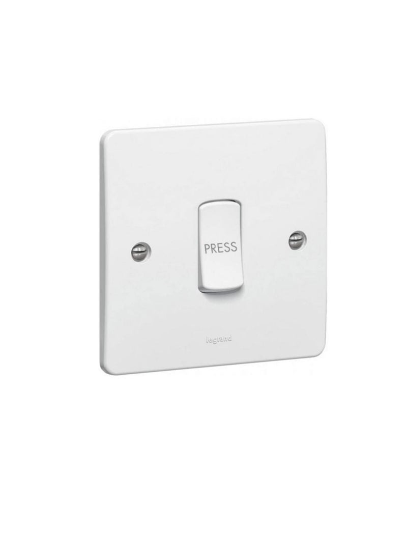 Legrand - PUSH SWITCH SYNERGY 1 GANG 10 AX 250 V WHITE LEGRAND 730011 - Image 1