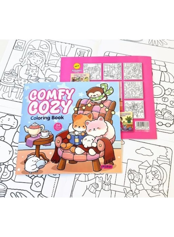 Kids Galaxy Cozy Coloring Book with 24 professional and high-resolution drawings for talented children and adults (Comfy Cozy) - Image 1