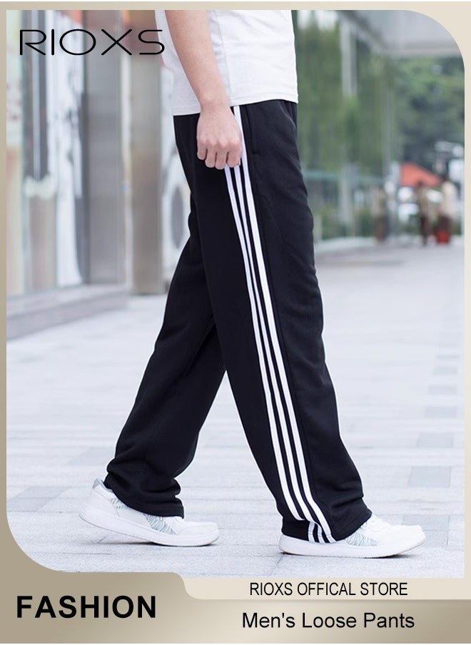 RIOXS - Men's Sports Pants, Casual Drawstring Sweatpants, Comfortable Loose Joggers with Zip Pockets, Jogging Tracksuit Bottoms, Suitable for Outdoor Activities and Daily Leisure - Image 1