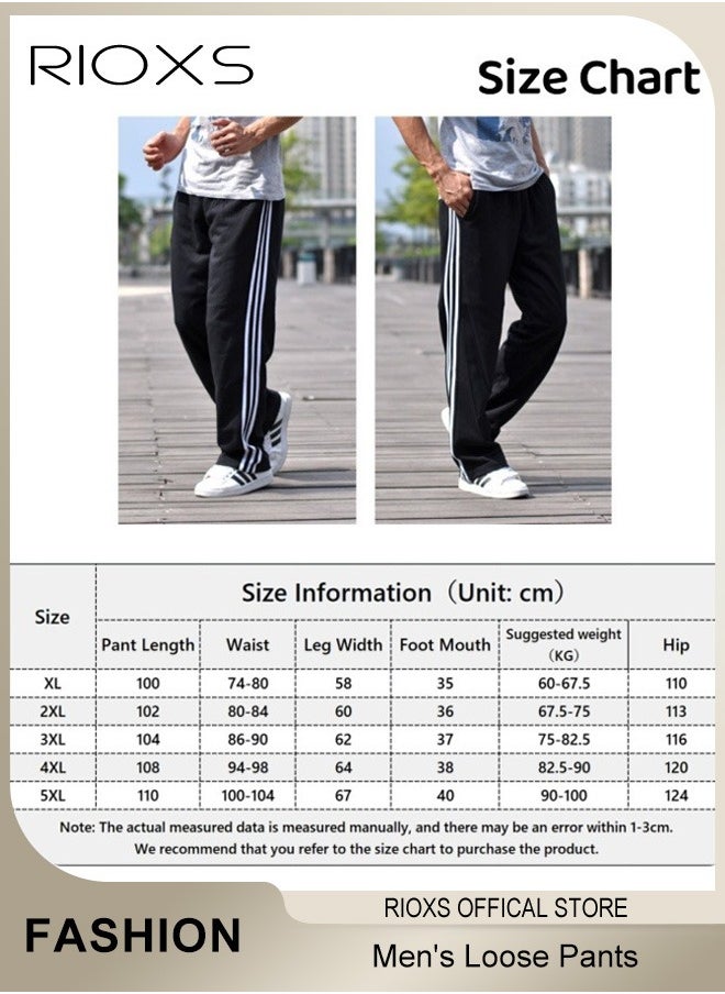 RIOXS - Men's Sports Pants, Casual Drawstring Sweatpants, Comfortable Loose Joggers with Zip Pockets, Jogging Tracksuit Bottoms, Suitable for Outdoor Activities and Daily Leisure - Image 1