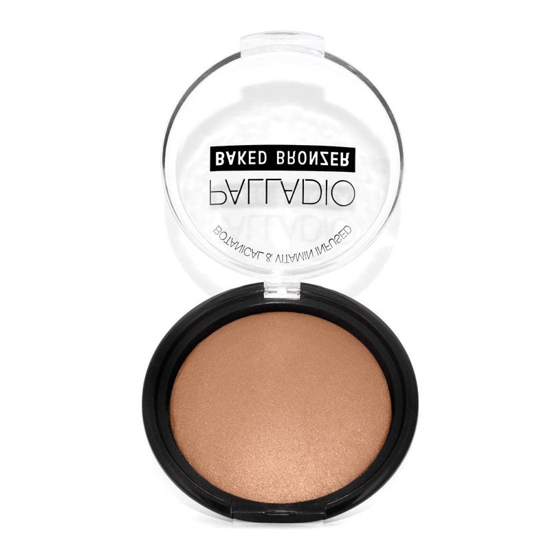 Palladio Baked Bronzer, Highly Pigmented and Easy to Blend, Shimmery Bronzed Glow, Use Dry or Wet, Lasts all day long, Provides Rich Tanning Color Finish, Powder Compact, Caribbean Tan - Image 4