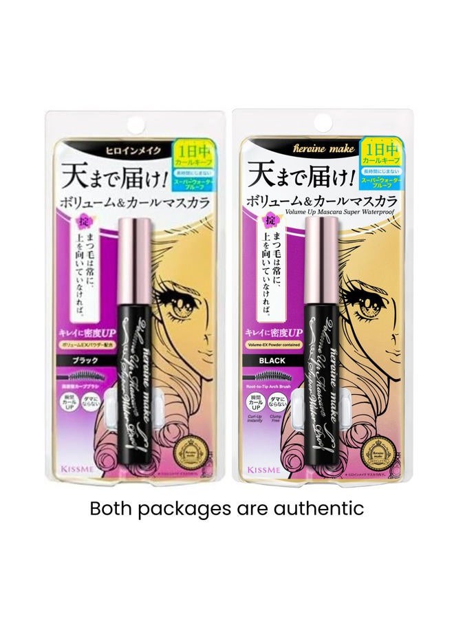 Heroine Make ماسكارا HEROINE MAKE من KISSME لتكثيف الرموش بفرشاة منحنية مقاومة للماء باللون الأسود، تأثير رموش صناعية طويلة الأمد، صنع في اليابان - Image 2