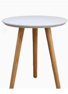 AGD Mini Round Coffee Table White/Brown  - Image 1