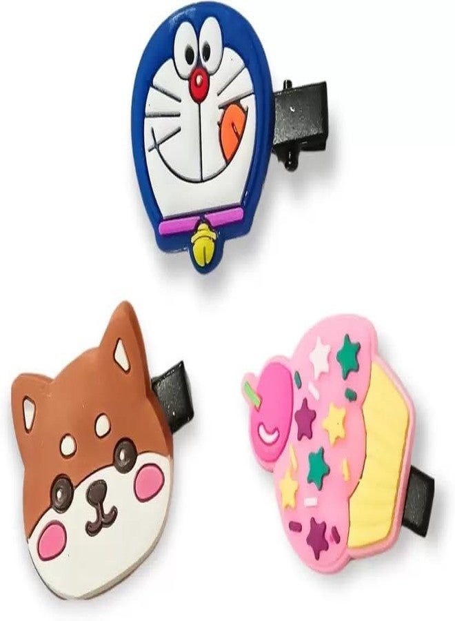 Kalaneet Cute cartoon/emoji characters Hair clips for kids and girls || Fancy hair clips for kids || Cute Barrettes Clips|| pack of 10pcs(Cartoon) (Beauty Multi 52) - Image 3