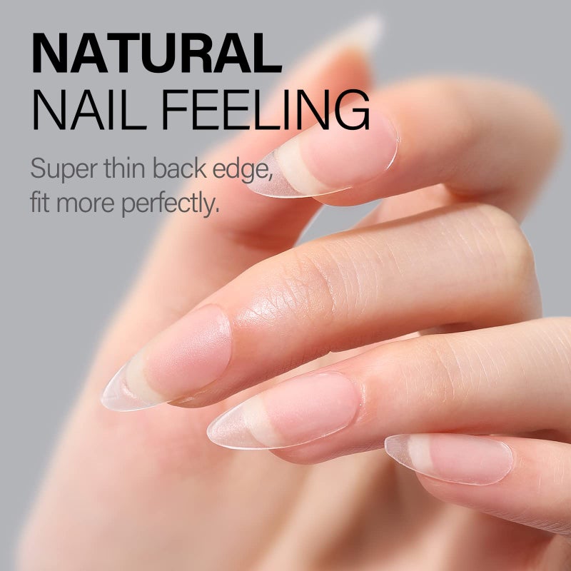 AILLSA أطراف أظافر اللوز AILLSA 450 قطعة أظافر جل ناعمة كاملة التغطية مط Matte مسبقة الشكل للضغط على الأظافر الاصطناعية لتمديد الأظافر الجل للأظافر الأكريليكية للمحترفين، 15 حجم لأظافر متوسطة للمبتدئين - Image 3