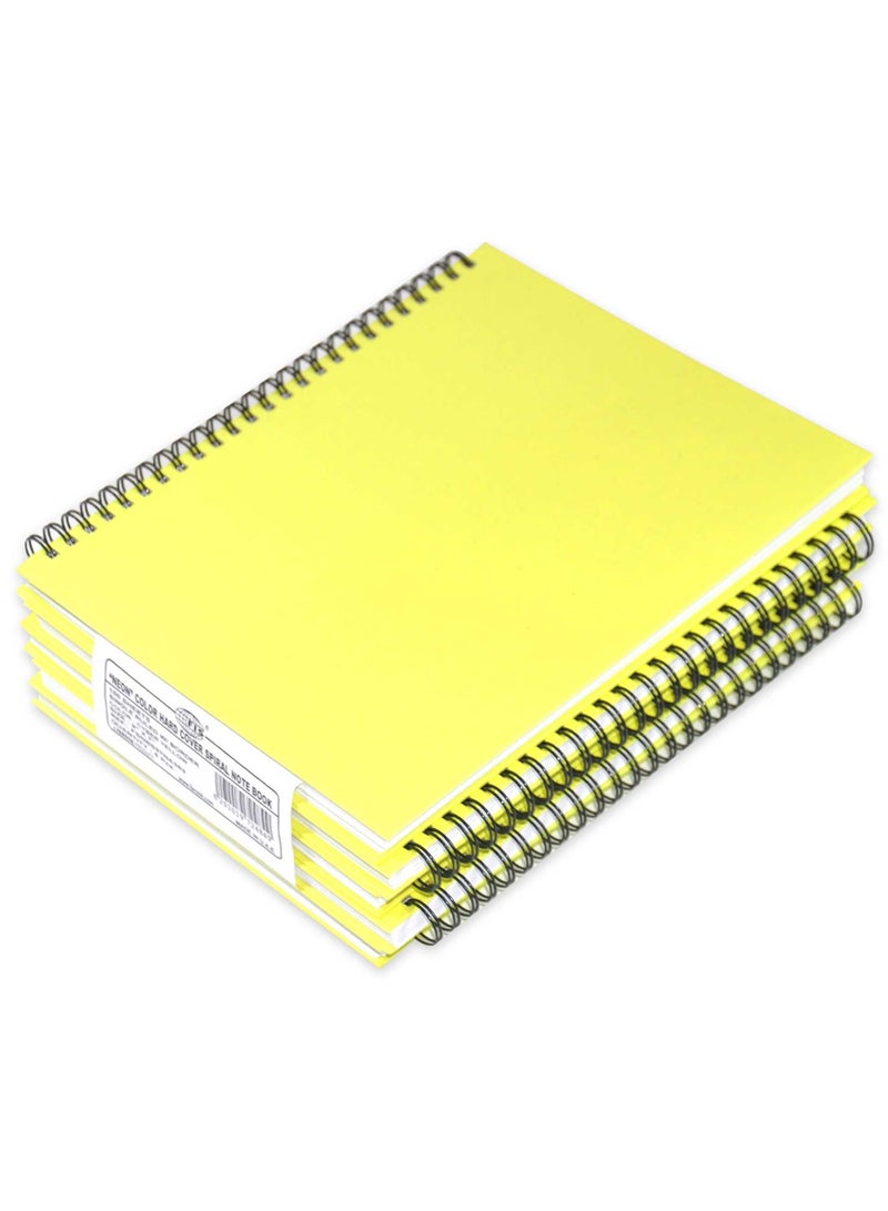 FIS مجموعة من 5 دفاتر ملاحظات حلزونية بغلاف صلب مقاس 9 × 7 بوصات (22.86 × 20.32 سم) سطر واحد، مع حدود، 100 ورقة - أصفر سايبر - FSNBS97NA363 - Image 1